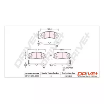 Jeu de 4 plaquettes de frein avant Dr!ve+ DP1010.10.0015