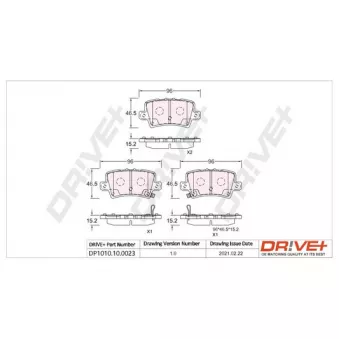 Jeu de 4 plaquettes de frein arrière Dr!ve+ DP1010.10.0023