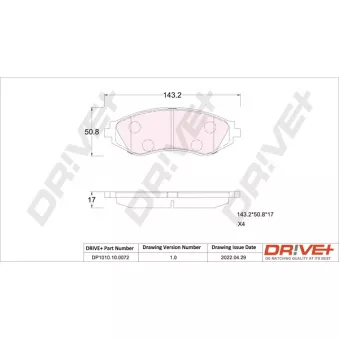 Jeu de 4 plaquettes de frein avant Dr!ve+ DP1010.10.0072