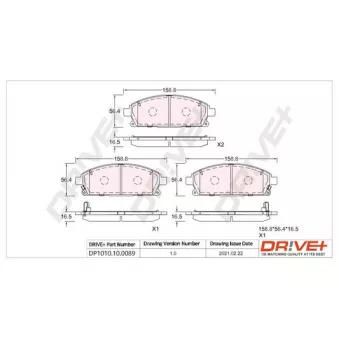 Jeu de 4 plaquettes de frein avant Dr!ve+ DP1010.10.0089