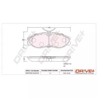 Jeu de 4 plaquettes de frein avant Dr!ve+ DP1010.10.0131