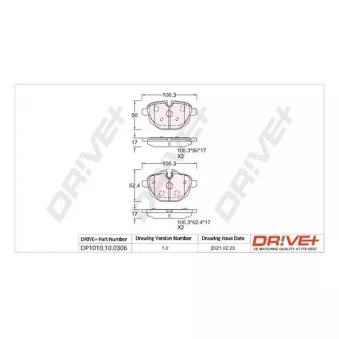 Jeu de 4 plaquettes de frein arrière Dr!ve+ DP1010.10.0306