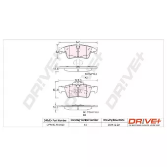 Jeu de 4 plaquettes de frein arrière Dr!ve+ DP1010.10.0920