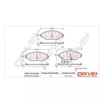 Jeu de 4 plaquettes de frein avant Dr!ve+ DP1010.10.0925