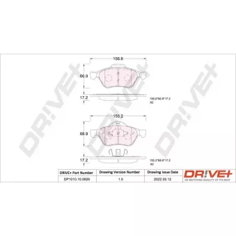 Jeu de 4 plaquettes de frein avant Dr!ve+ DP1010.10.0926