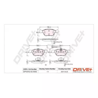 Jeu de 4 plaquettes de frein avant Dr!ve+ DP1010.10.1043