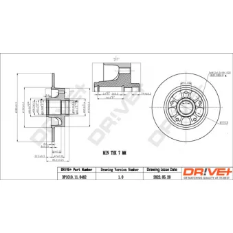 Jeu de 2 disques de frein arrière Dr!ve+ DP1010.11.0462