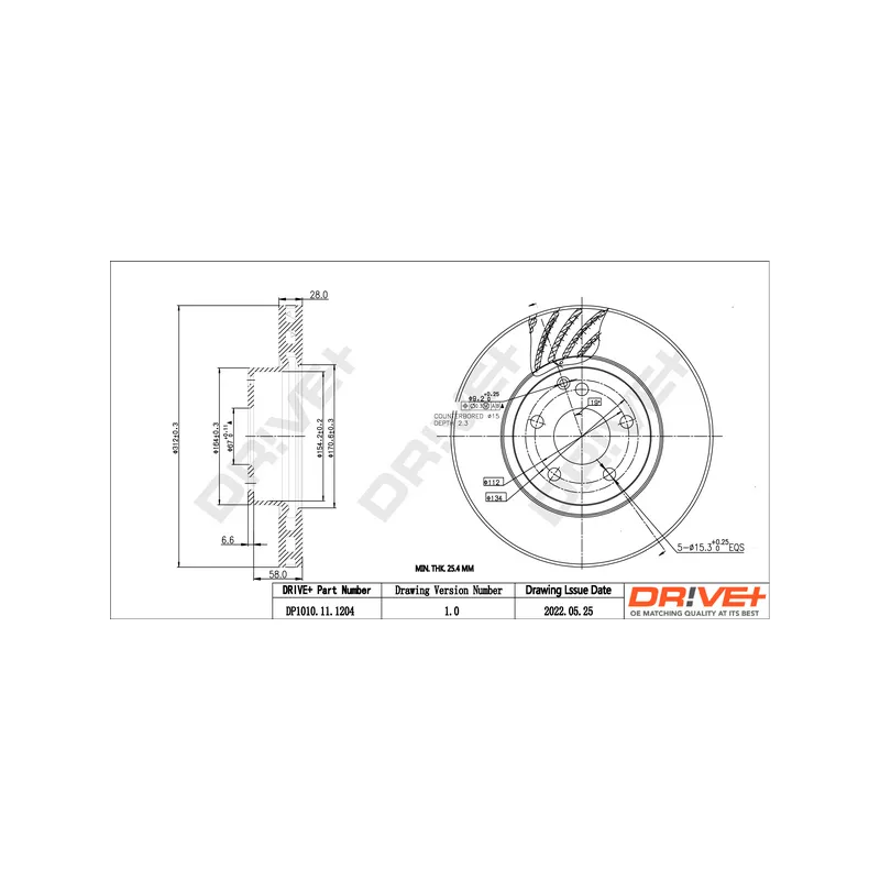 Jeu de 2 disques de frein avant Dr!ve+ DP1010.11.1204