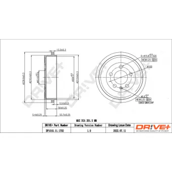 Tambour de frein Dr!ve+ DP1010.11.1702