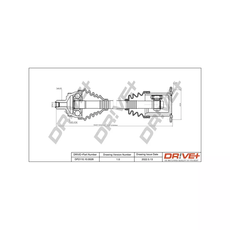 Arbre de transmission Dr!ve+ DP2110.10.0028