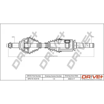 Arbre de transmission Dr!ve+ DP2110.10.0116