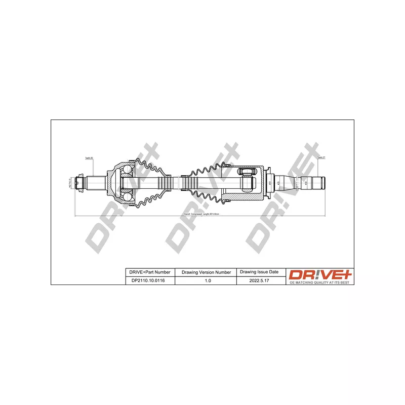 Arbre de transmission Dr!ve+ DP2110.10.0116