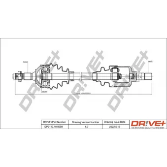 Arbre de transmission Dr!ve+ DP2110.10.0208