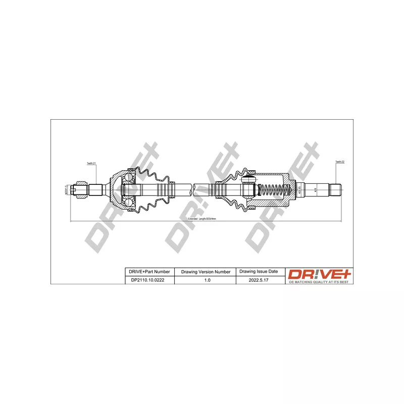 Arbre de transmission Dr!ve+ DP2110.10.0222