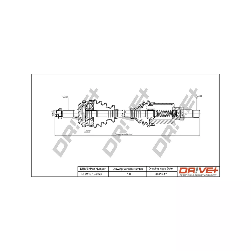 Arbre de transmission Dr!ve+ DP2110.10.0225