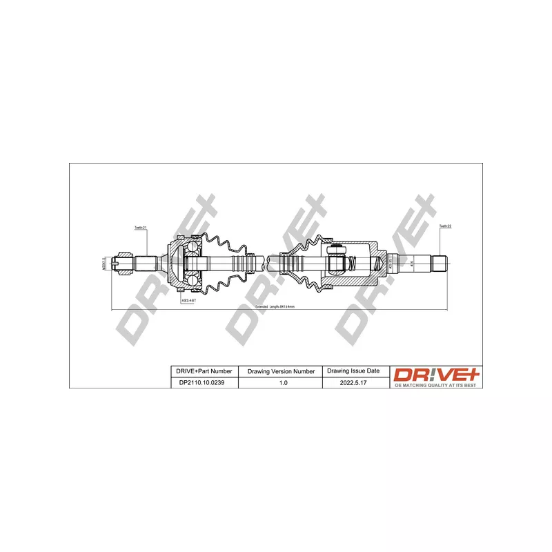 Arbre de transmission Dr!ve+ DP2110.10.0239