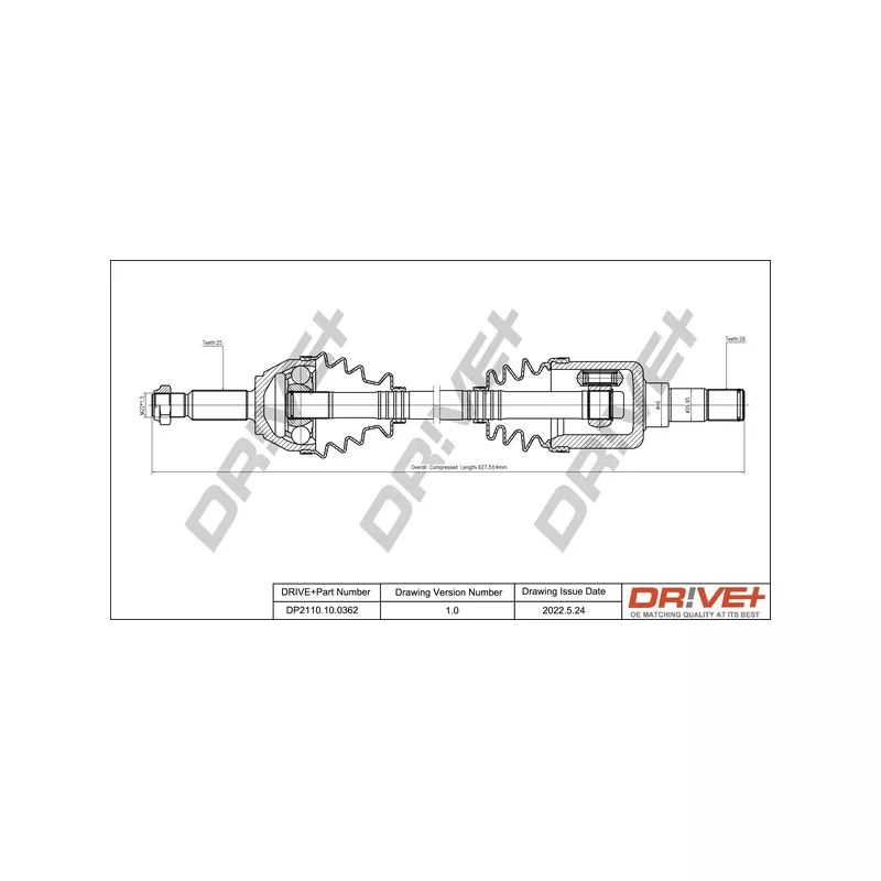 Arbre de transmission Dr!ve+ DP2110.10.0362