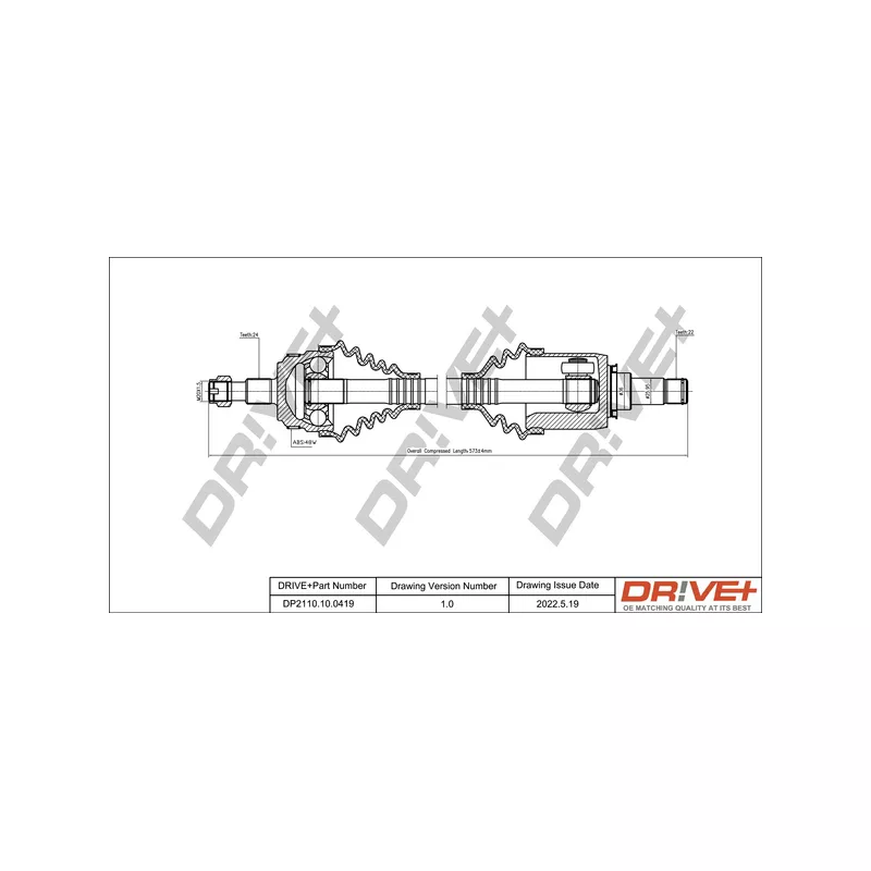 Arbre de transmission Dr!ve+ DP2110.10.0419