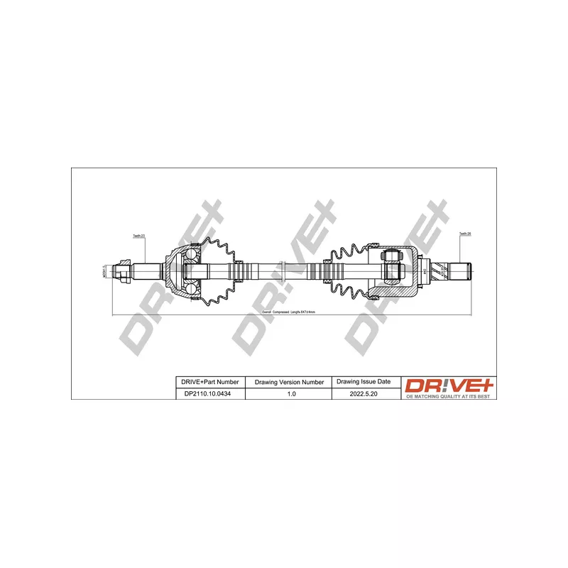 Arbre de transmission Dr!ve+ DP2110.10.0434