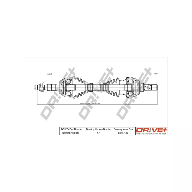 Arbre de transmission Dr!ve+ DP2110.10.0446