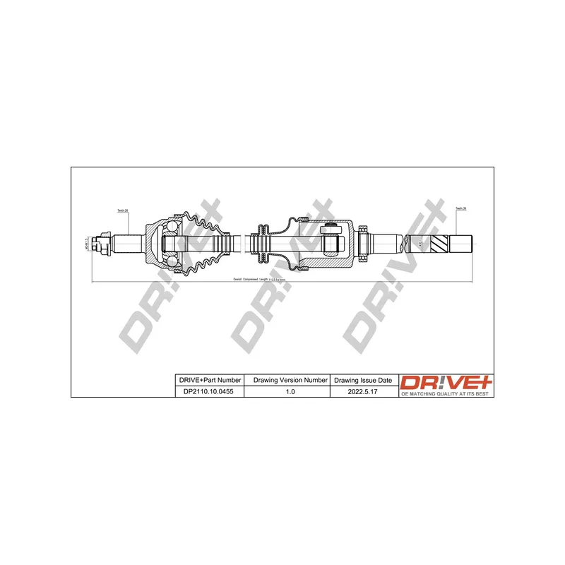 Arbre de transmission Dr!ve+ DP2110.10.0455