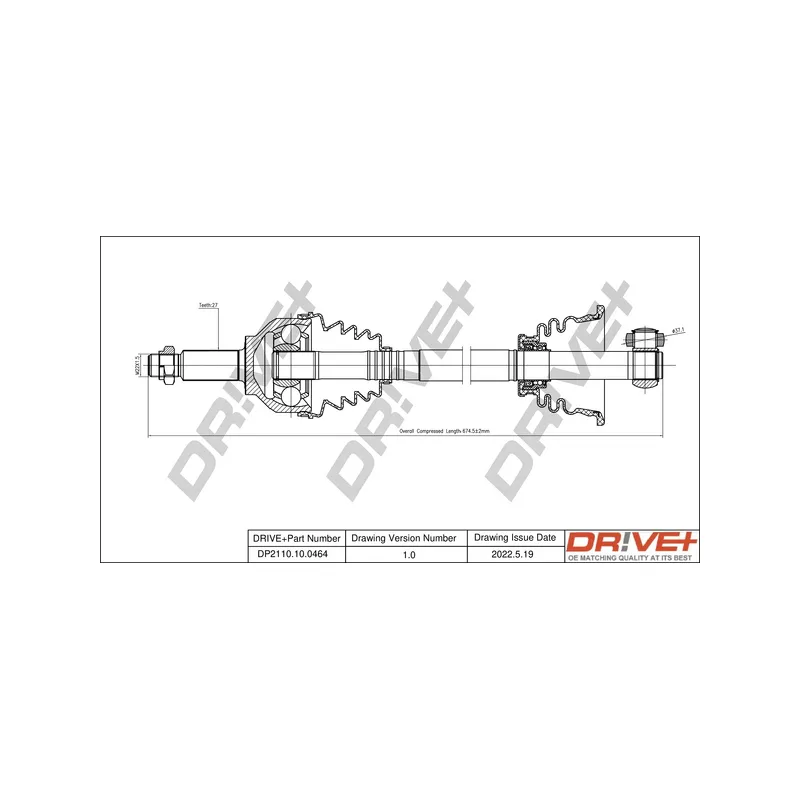 Arbre de transmission Dr!ve+ DP2110.10.0464