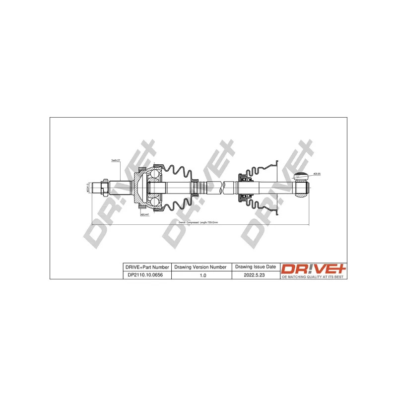 Arbre de transmission Dr!ve+ DP2110.10.0656