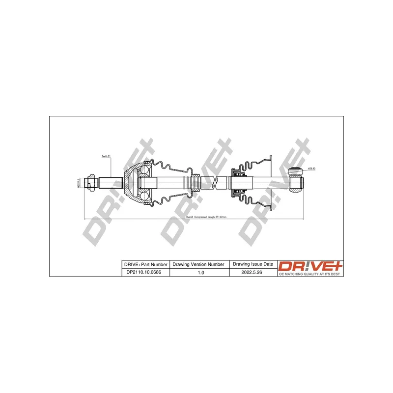 Arbre de transmission Dr!ve+ DP2110.10.0686