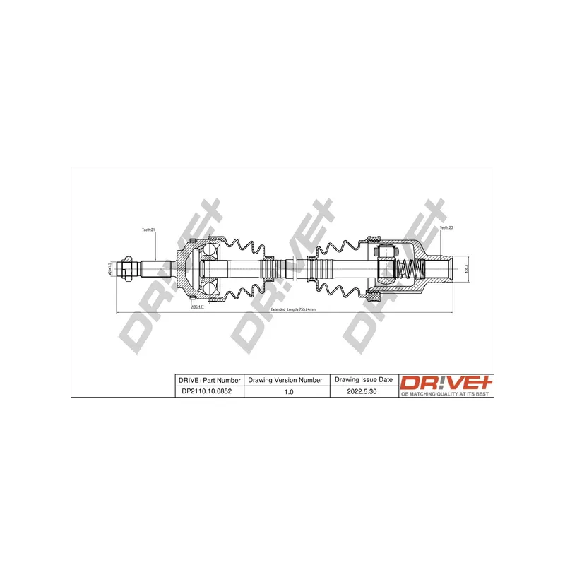 Arbre de transmission Dr!ve+ DP2110.10.0852