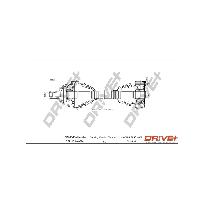 Arbre de transmission Dr!ve+ DP2110.10.0874