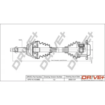 Arbre de transmission Dr!ve+ DP2110.10.0882