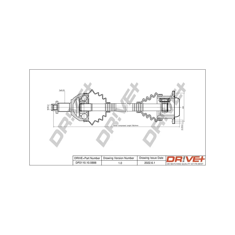 Arbre de transmission Dr!ve+ DP2110.10.0888