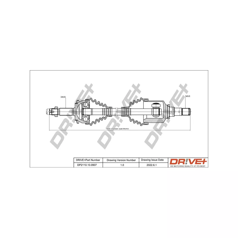 Arbre de transmission Dr!ve+ DP2110.10.0907