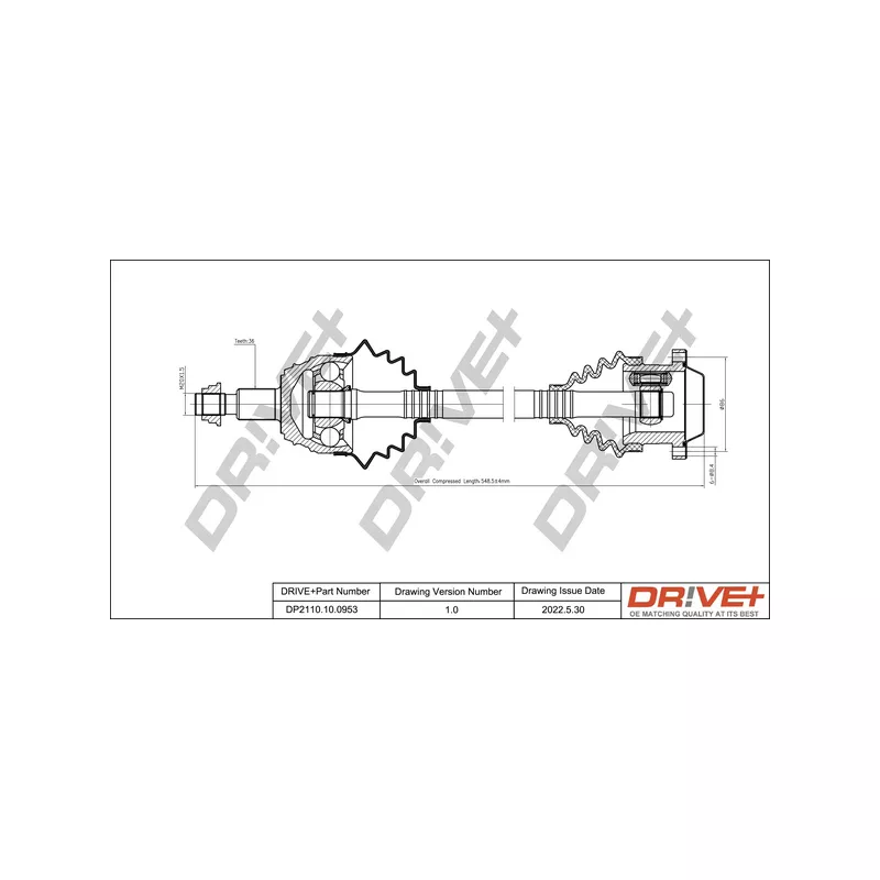 Arbre de transmission Dr!ve+ DP2110.10.0953