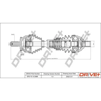 Arbre de transmission Dr!ve+ DP2110.10.0986