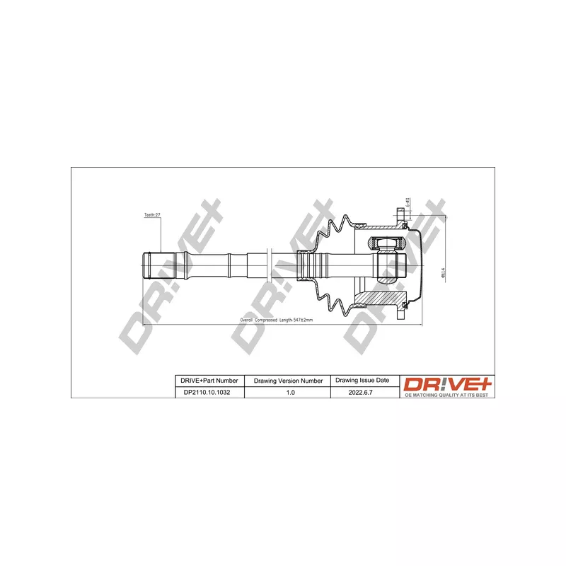 Arbre de transmission Dr!ve+ DP2110.10.1032