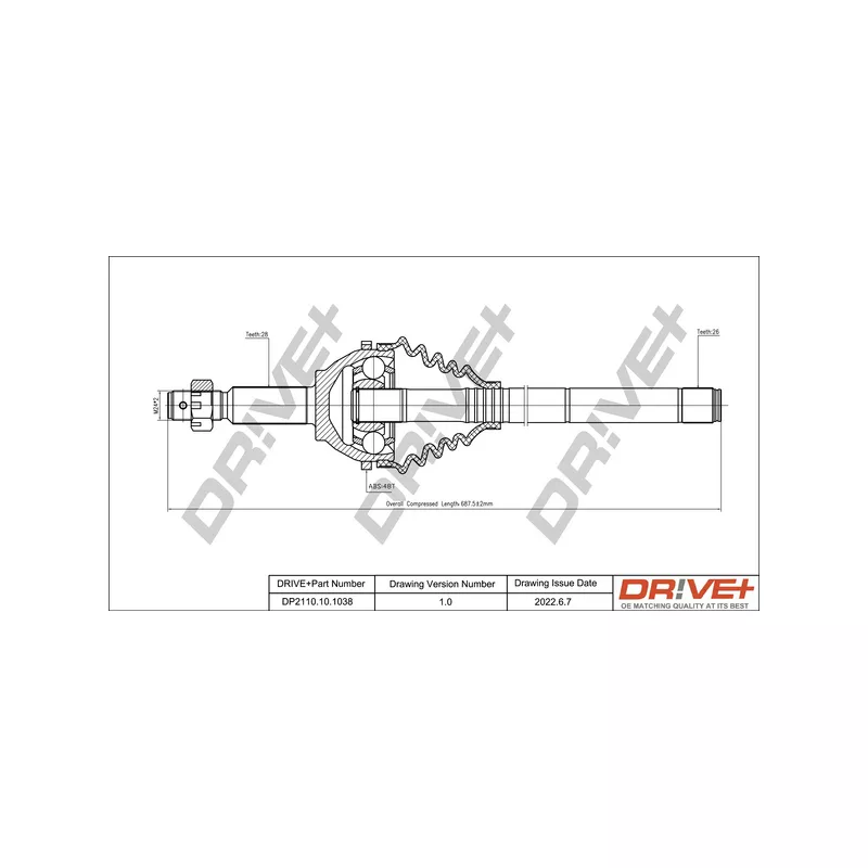 Arbre de transmission Dr!ve+ DP2110.10.1038