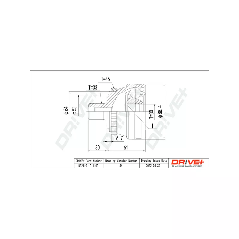 Embout de cardan avant (kit de réparation) Dr!ve+ DP2110.10.1100