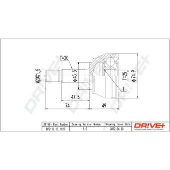 Embout de cardan avant (kit de réparation) Dr!ve+ DP2110.10.1125