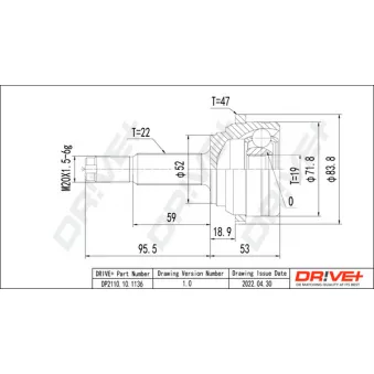 Embout de cardan avant (kit de réparation) Dr!ve+ DP2110.10.1136