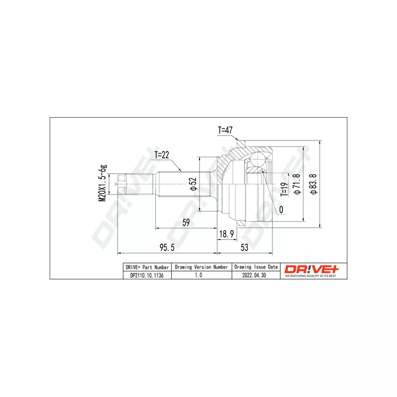 Embout de cardan avant (kit de réparation) Dr!ve+ DP2110.10.1136