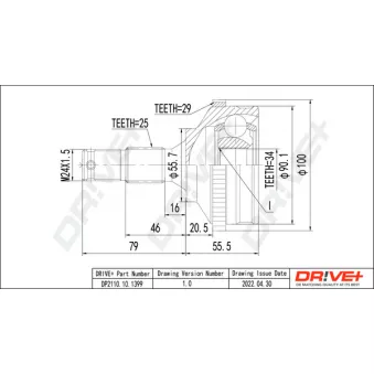 Embout de cardan avant (kit de réparation) Dr!ve+ DP2110.10.1399