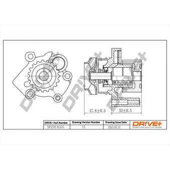 Pompe à eau, refroidissement du moteur Dr!ve+ DP2310.10.033