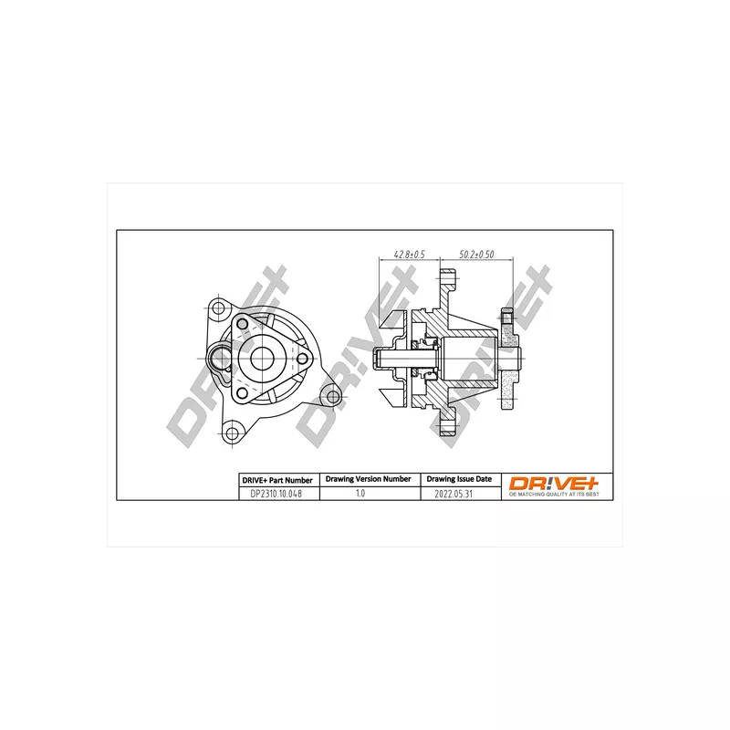 Pompe à eau, refroidissement du moteur Dr!ve+ DP2310.10.048