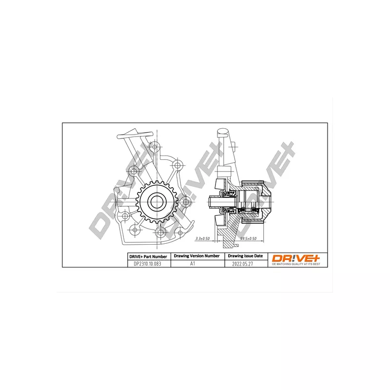 Pompe à eau, refroidissement du moteur Dr!ve+ DP2310.10.083