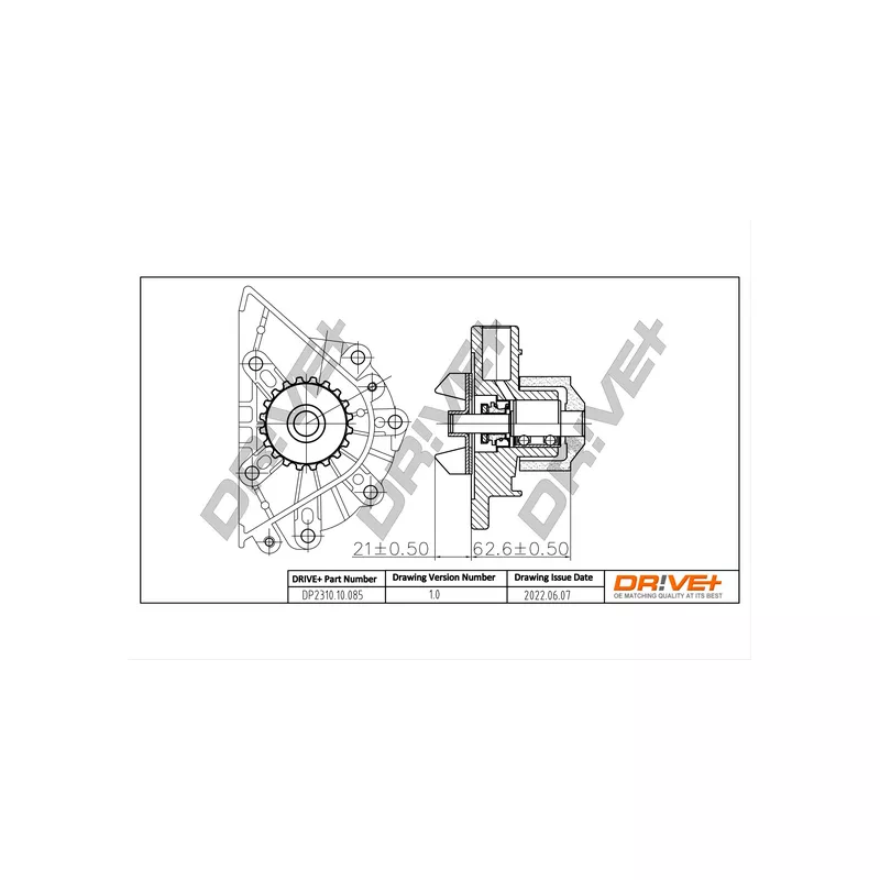 Pompe à eau, refroidissement du moteur Dr!ve+ DP2310.10.085