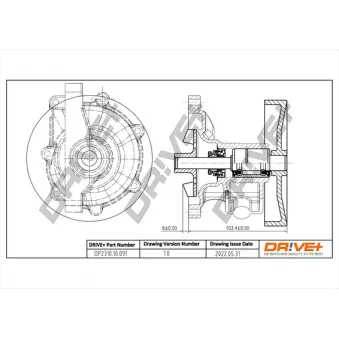 Pompe à eau, refroidissement du moteur Dr!ve+ DP2310.10.091