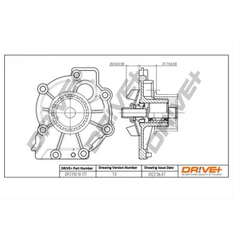 Pompe à eau, refroidissement du moteur Dr!ve+ DP2310.10.117