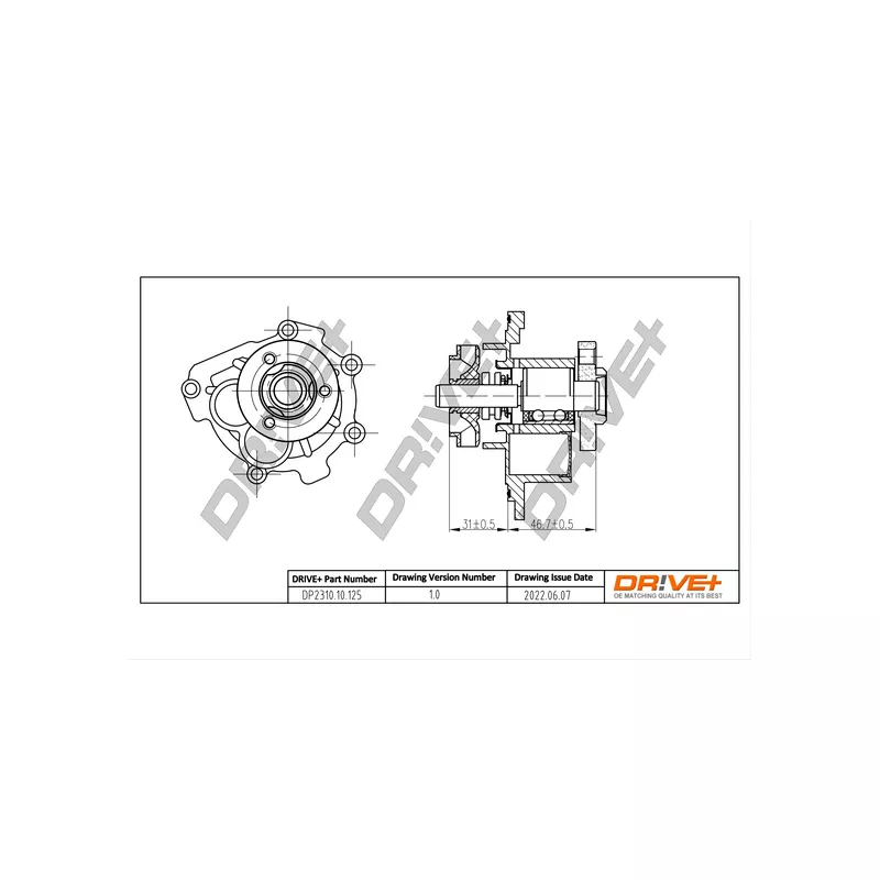 Pompe à eau, refroidissement du moteur Dr!ve+ DP2310.10.125