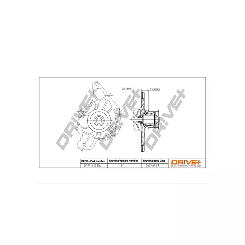 Pompe à eau, refroidissement du moteur Dr!ve+ DP2310.10.126